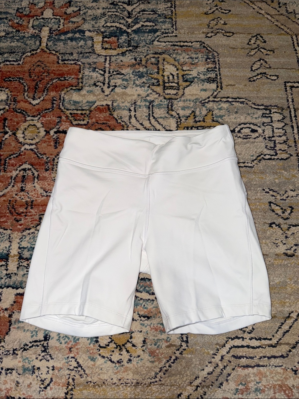 Outdoor Voices White High-Rise Bike Shorts